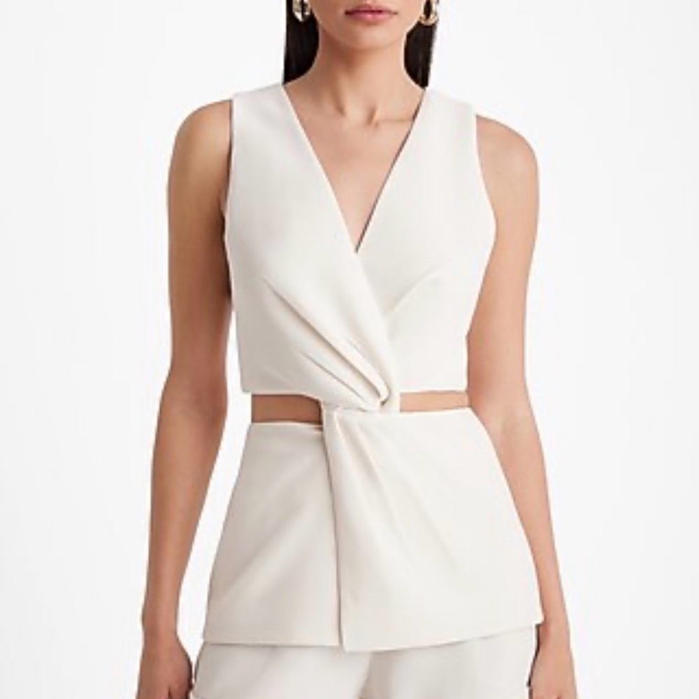 EXPRESS Elegant Cream Wrap Top Brand New w/Tags